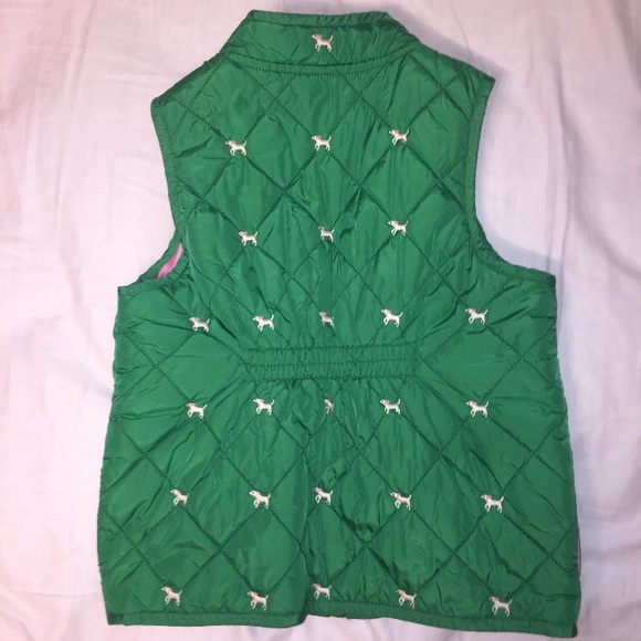 Gymboree Shiny Green Satin Vest w/ Poodle Pattern - Picture 2 of 3